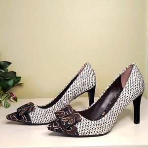 Tory Burch | Printed Bow Accents Pumps Sz 6 1/2M